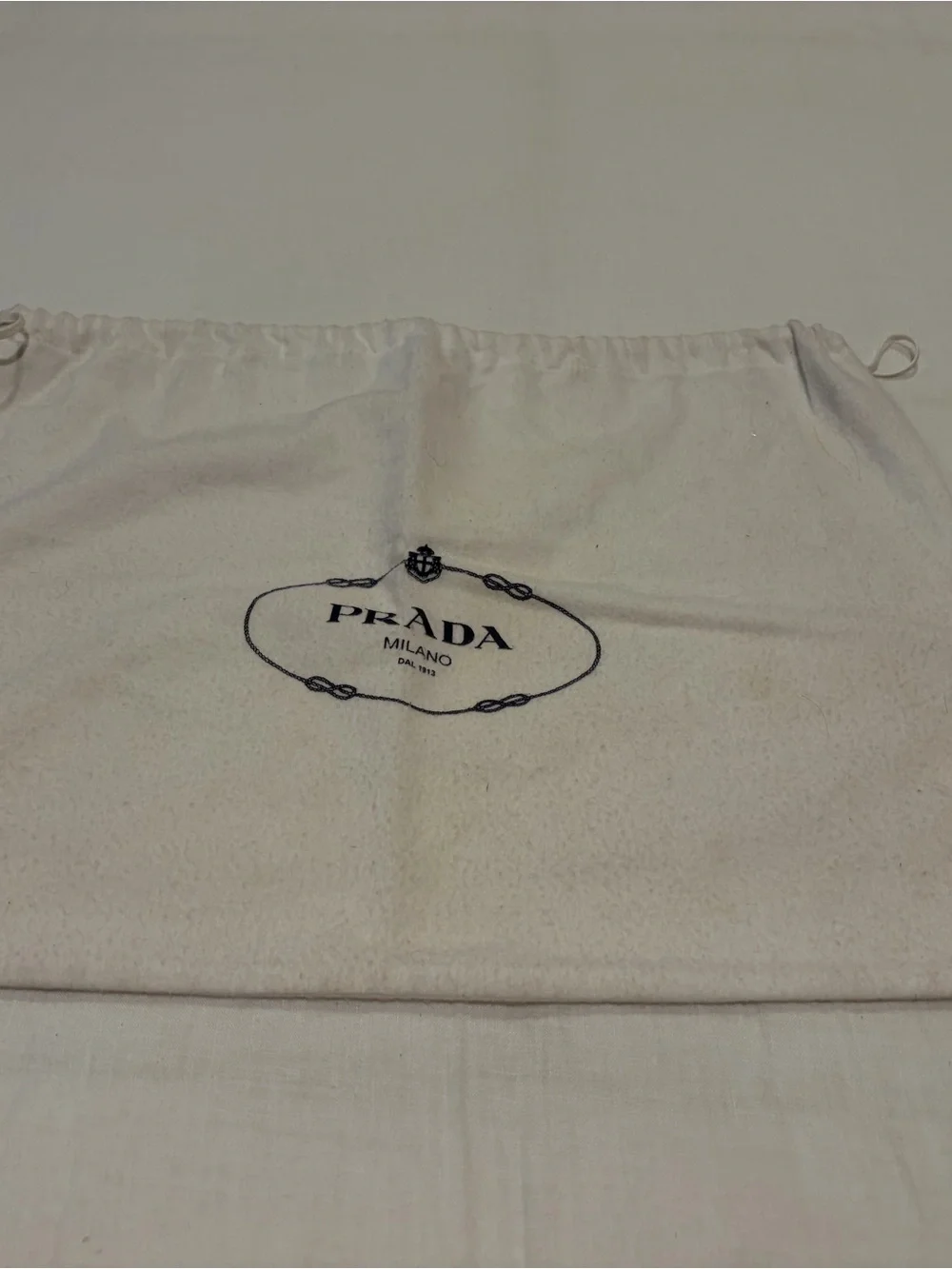 Prada Cream and Black Hobo Bag Dust Cover